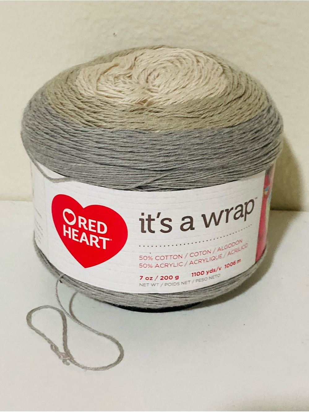 NWT Red Heart 'it's a wrap' Ombre Cotton Blend 50% Cotton 50% Acrylic 7 oz/200g